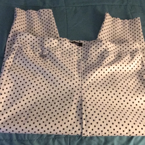 Premier Pants - “Premise” Stretch White & Black Polka Dot Pants